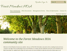 Tablet Screenshot of forestmeadowshoa.com
